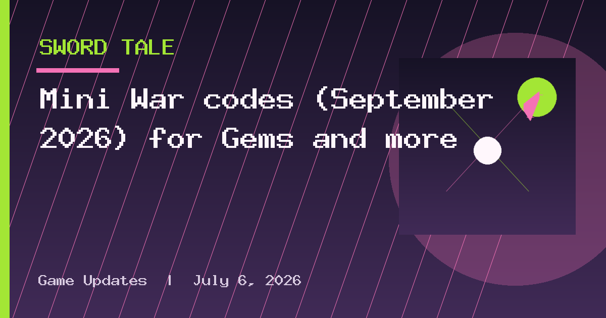 Mini War codes (September 2026) for Gems and more