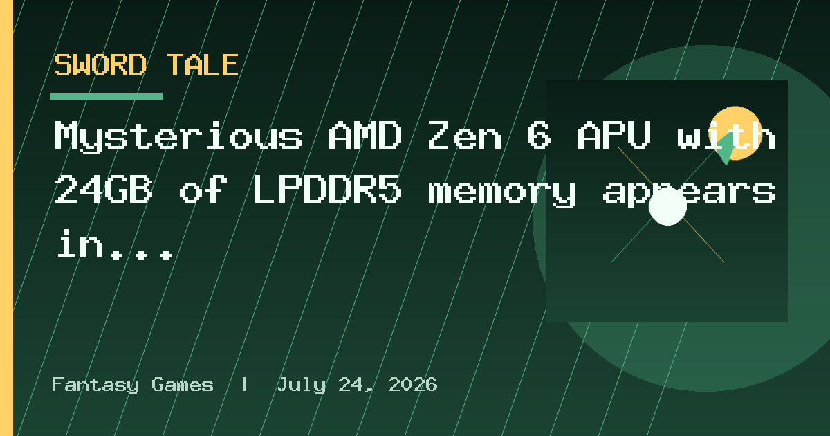 Mysterious AMD Zen 6 APU with 24GB of LPDDR5 memory appears in benchmarks