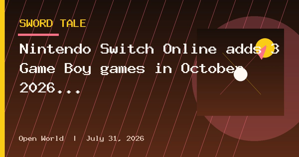 Nintendo Switch Online adds 3 Game Boy games in October 2026 update