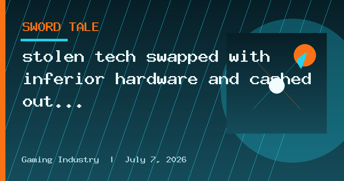 stolen tech swapped with inferior hardware and cashed out on Newegg